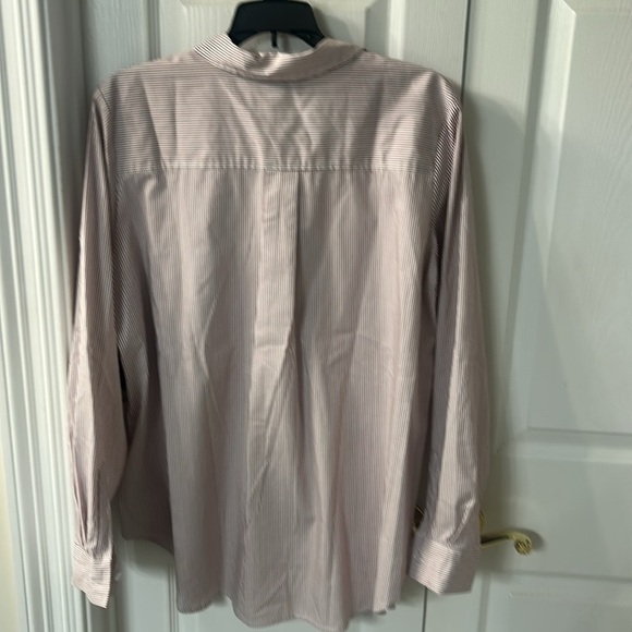 NWT Liverpool Women’s Red and White Striped Oversized Shirt SZ L - Picture 5 of 7